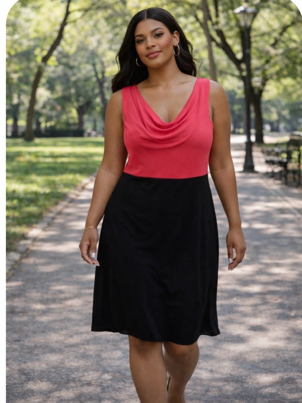 Elegant Black and Pink Women's Dress
